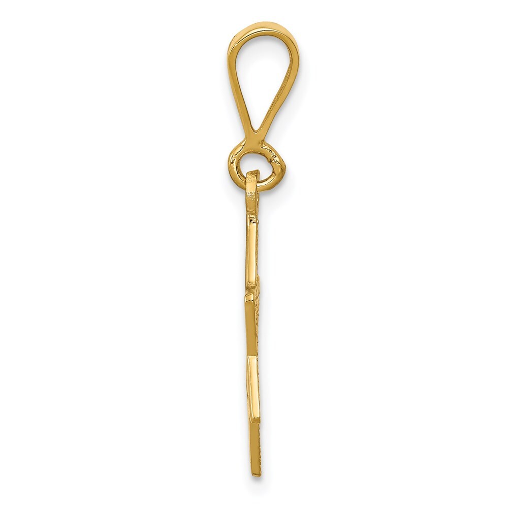14k Yellow Gold Star of David Charm Pendant for Women