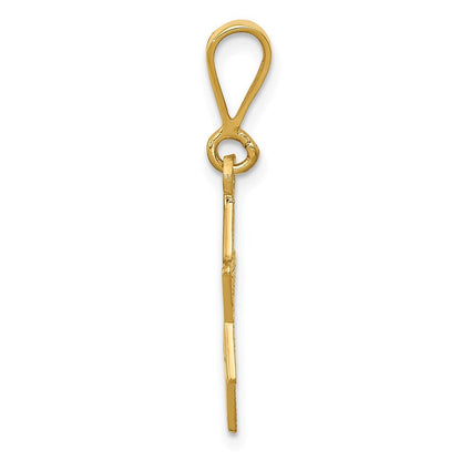 14k Yellow Gold Star of David Charm Pendant for Women