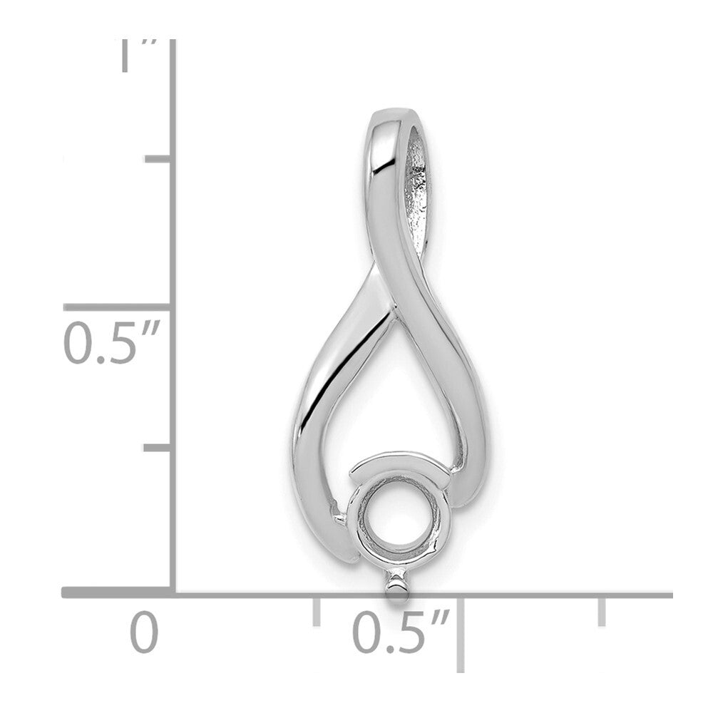 14k White Gold Fancy 5mm Diamond Slide Pendant Mtg for Women