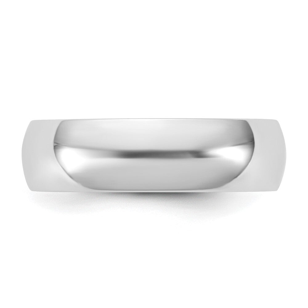 14k White Gold 5.5mm LTW Half Round Band Size 6
