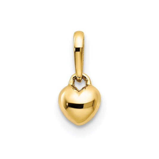 14k Yellow Gold Children's Heart Pendant for Women