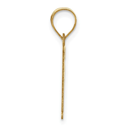 14k Yellow Gold Polished Letter F Initial Pendant for Women