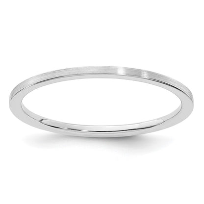 14K White Gold 1.2mm Flat Satin Stackable Band Size 5
