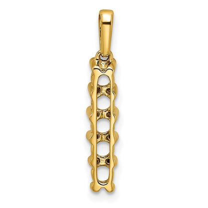 14k Yellow Gold Family Jewelry Diamond Semi-Set Pendant