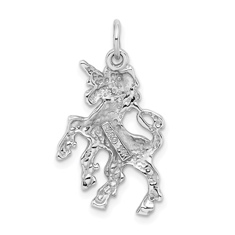 14k White Gold Unicorn Charm Pendant for Women