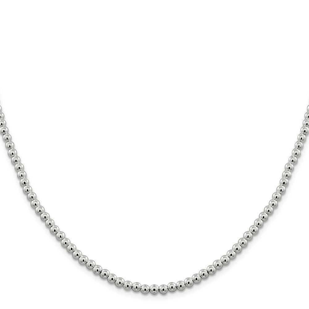 Sterling Silver 4mm Beads on Box Chain Necklace