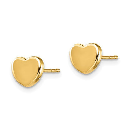 14k Yellow Gold Polished Heart Earrings