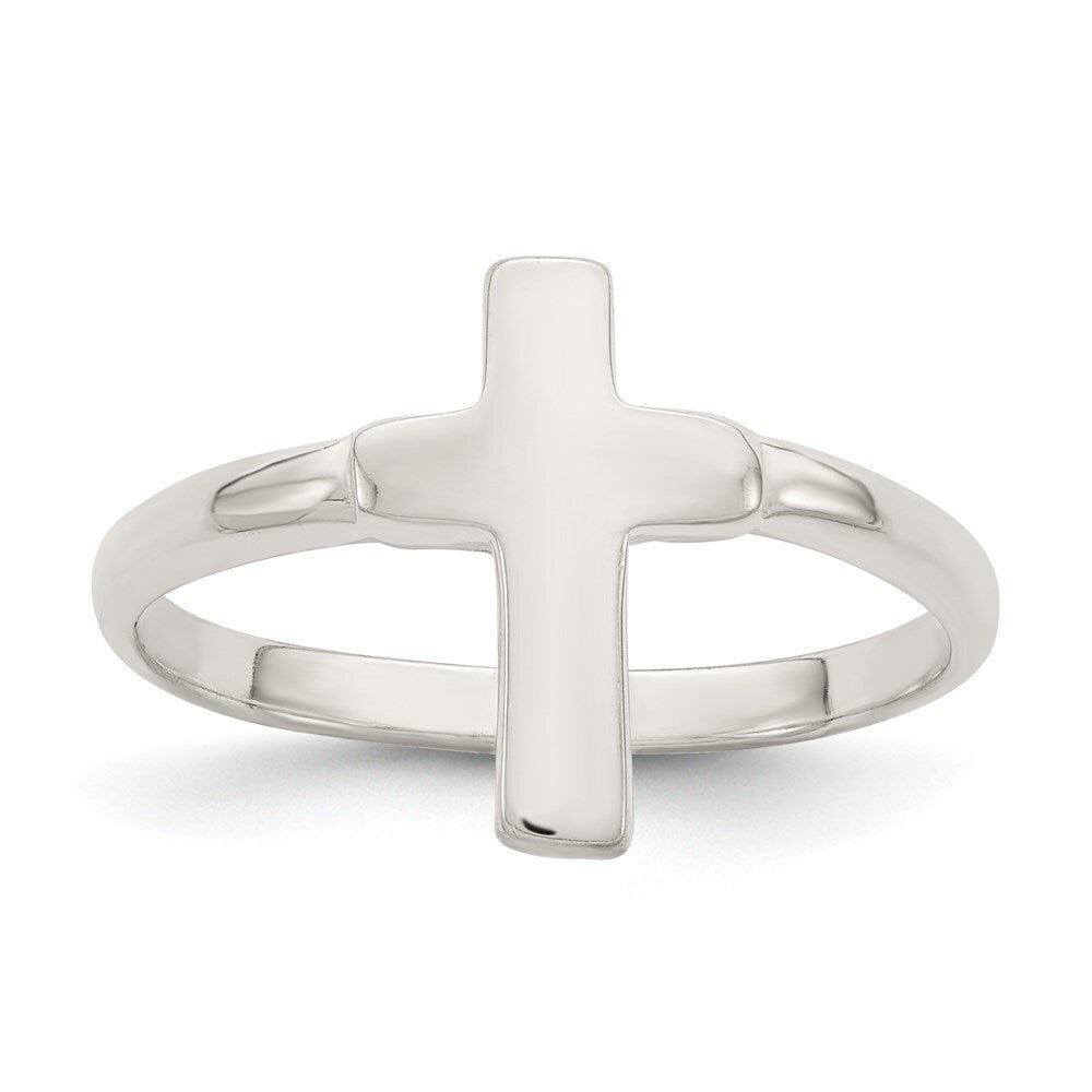 Sterling Silver Solid Cross Ring Size 6