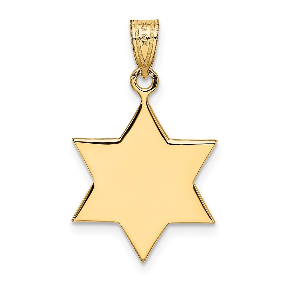 14k Yellow Gold Star of David Pendant for Women