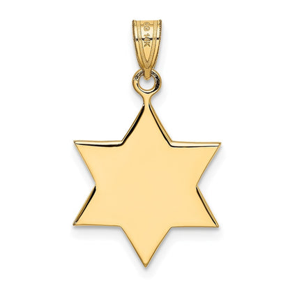 14k Yellow Gold Star of David Pendant for Women