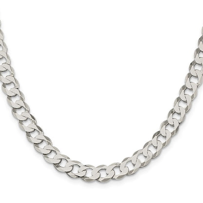 Sterling Silver 7.5mm Flat Curb Chain Necklace