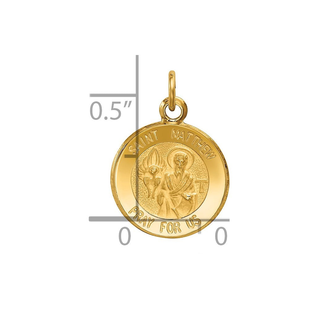 14k Yellow Gold Saint Matthew Medal Charm