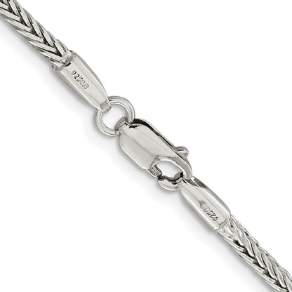 Sterling Silver Rhodium-plated 2.5mm Diamond-cut Round Franco Chain Necklace