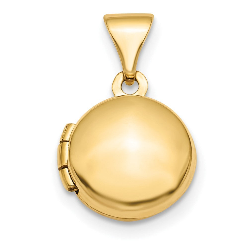14k Yellow Gold Polished Domed 10mm Round Locket