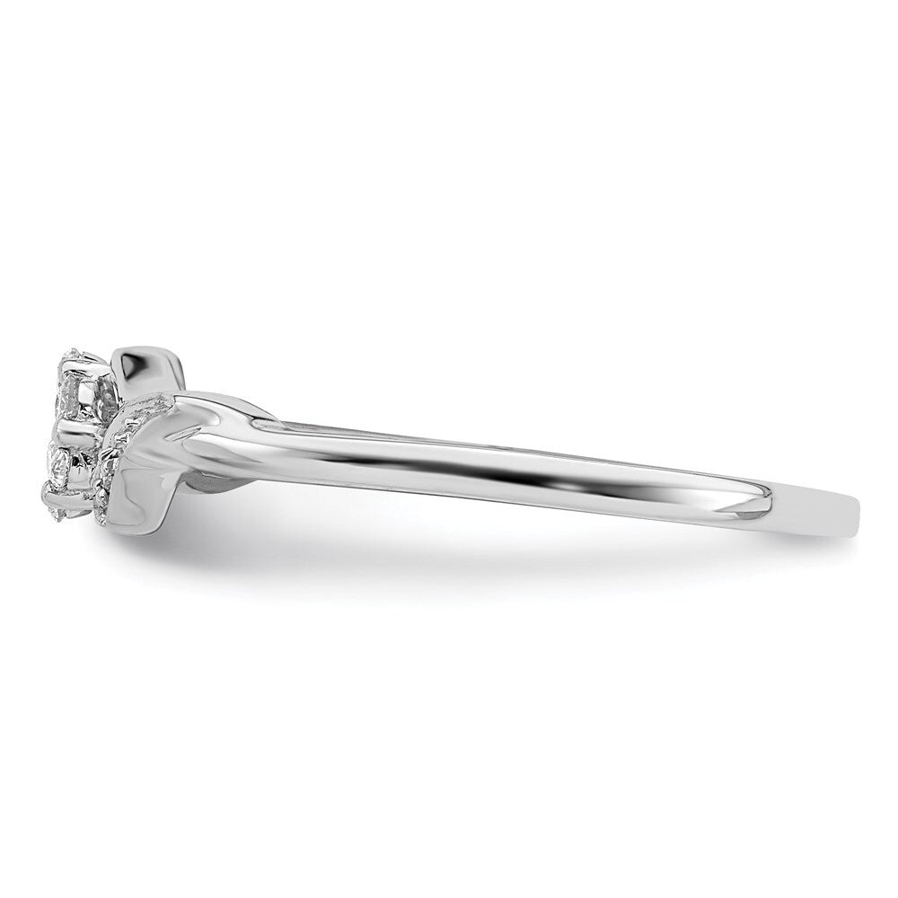 Sterling Silver Rhodium Plated Diamond Ring Size 7