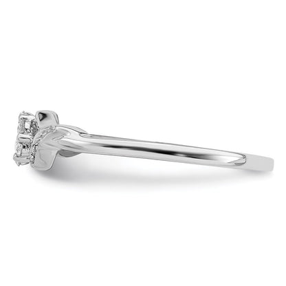 Sterling Silver Rhodium Plated Diamond Ring Size 7