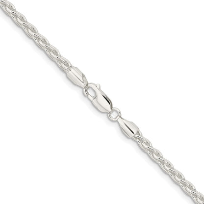Sterling Silver Rhodium-plated 3.7mm Round Spiga Chain