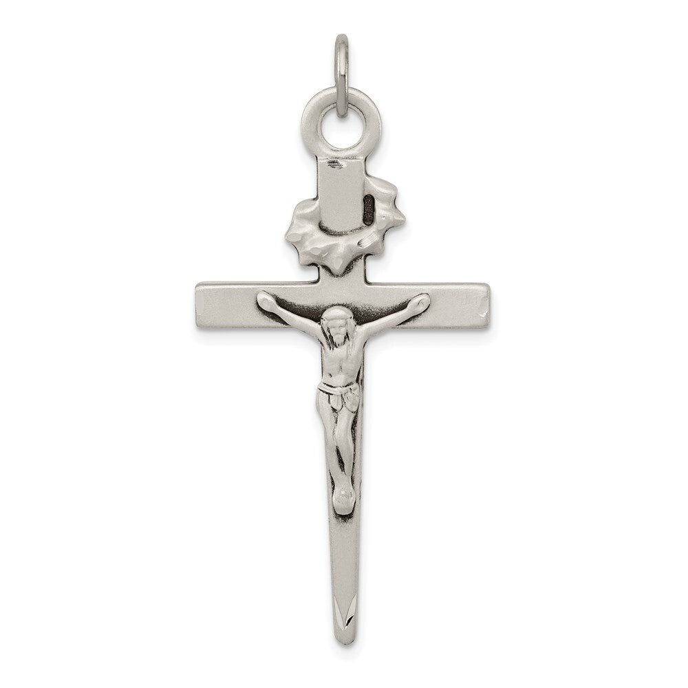 Sterling Silver Antiqued Crucifix Pendant Holiday Gift for Women