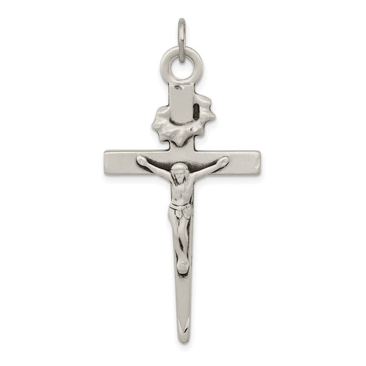 Sterling Silver Antiqued Crucifix Pendant Holiday Gift for Women