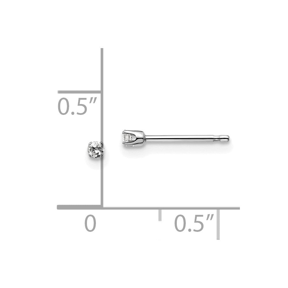 14k White Gold .05ct I2 K-L Diamond Push-on Stud Earrings Gift for Women
