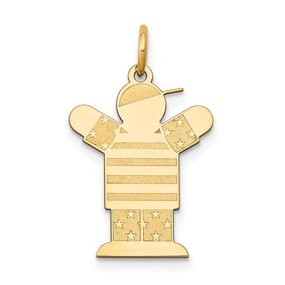 14k Yellow Gold Kid Charm Pendant for Women