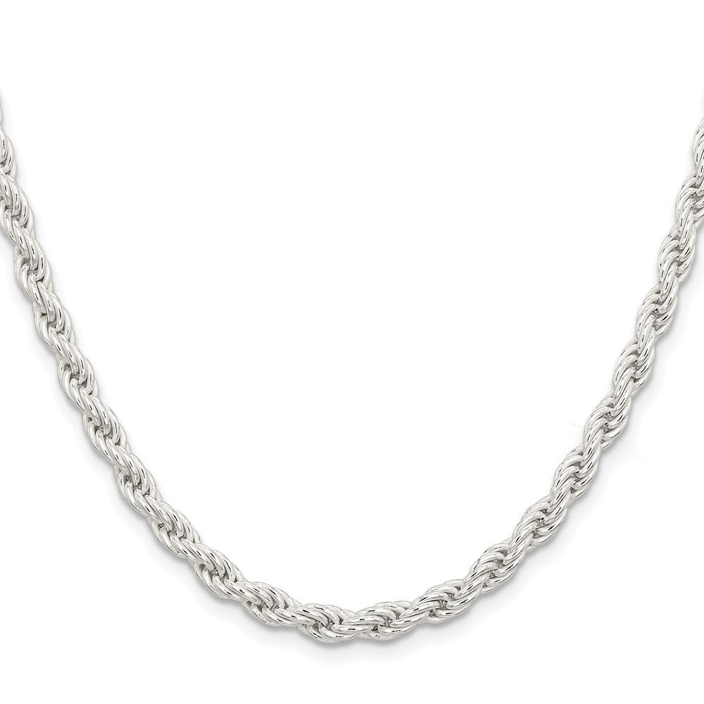 Sterling Silver 5mm Solid Rope Chain Necklace