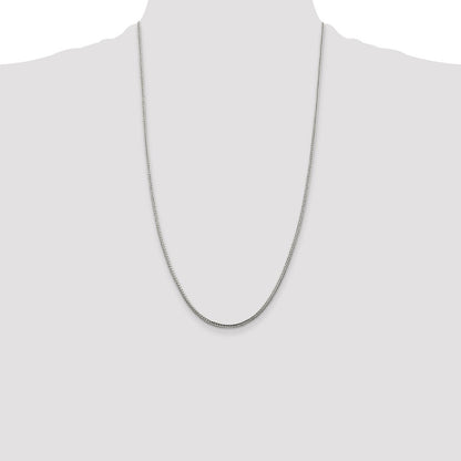 Sterling Silver 2mm Diamond-cut Round Franco Chain
