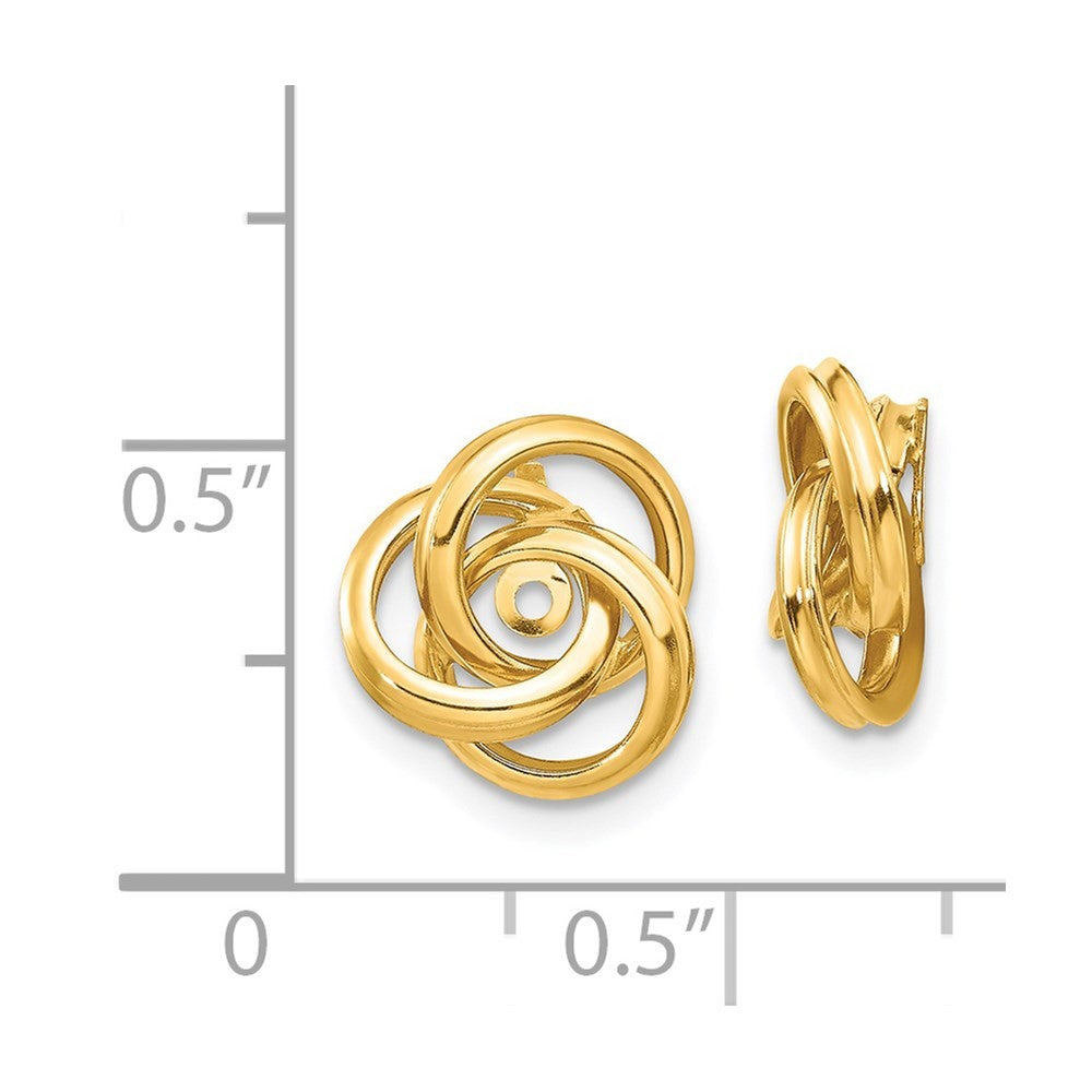14k Yellow Gold Polished Love Knot Earring Jackets