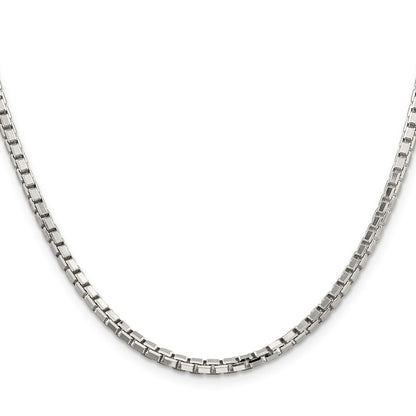 Sterling Silver 2.9mm 8 Sided Diamond-cut Box Chain Necklace