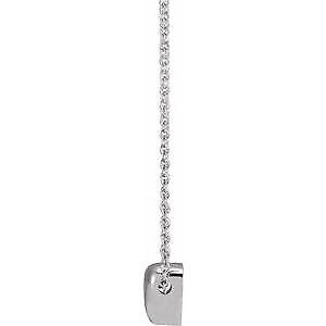 14k White Gold Puffy Heart 16-18" Necklace