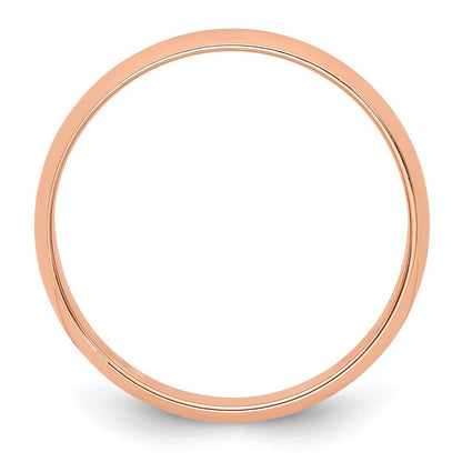 14k Rose Gold 4mm Lightweight Half Round Wedding Band Ring Size 10