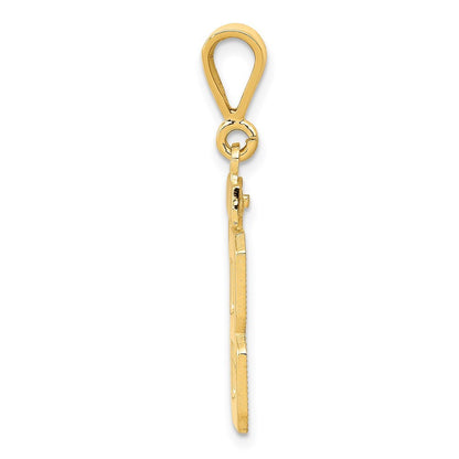 14k Yellow Gold Medium Polished Number 88 Charm Pendant for Women