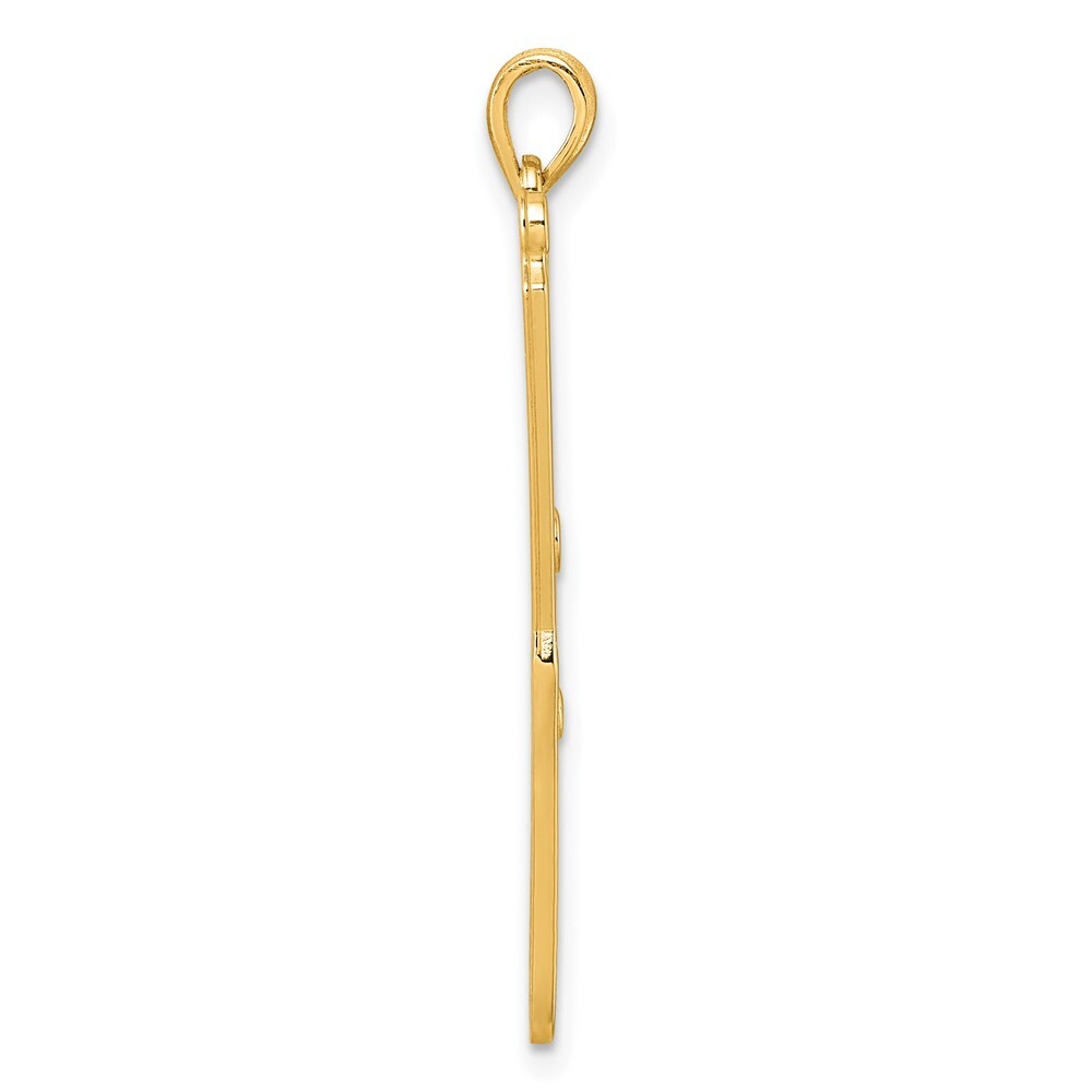 14k Yellow Gold Polished Curling Wand Pendant