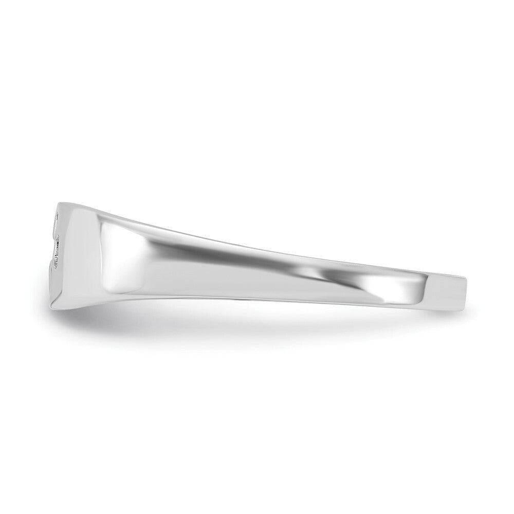 Sterling Silver Rhodium-plated Polished Cut-out Cross Ring Size 8