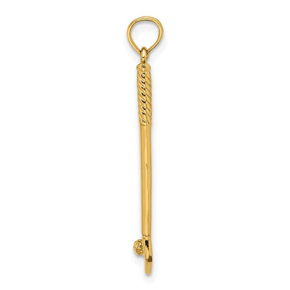 14k Yellow Gold 3-D Single Golf Club with Ball Charm