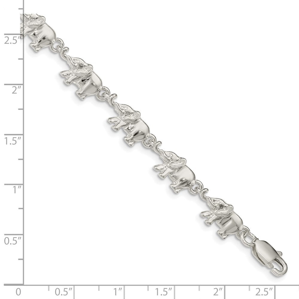 Sterling Silver Elephants Bracelet