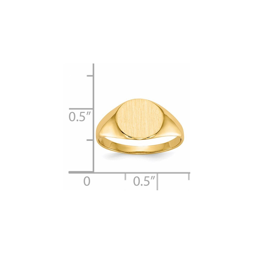 14K Yellow Gold 8.5x9.5mm Open Back Signet Ring