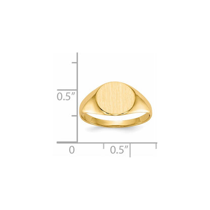 14K Yellow Gold 8.5x9.5mm Open Back Signet Ring