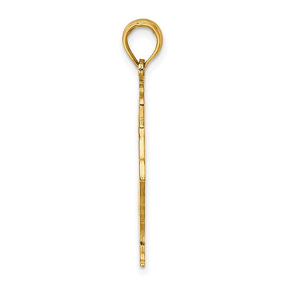 14k Yellow Gold Ice Skater Turning Charm Pendant for Women