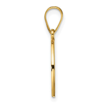 14k Yellow Gold Script Letter O Initial Pendant for Women