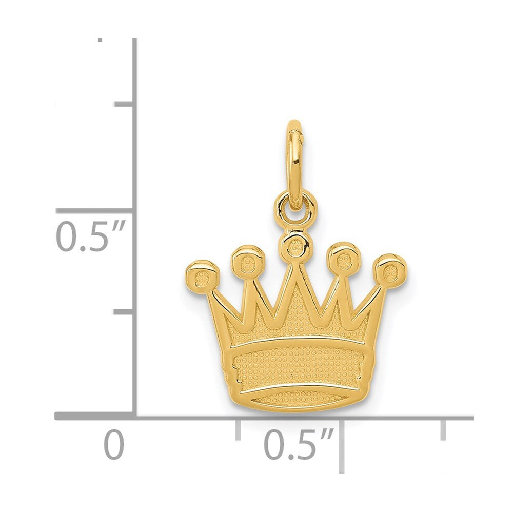 14k Yellow Gold Kings Crown Charm Pendant for Women
