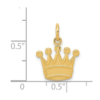 14k Yellow Gold Kings Crown Charm Pendant for Women