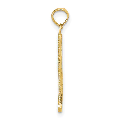 14k Yellow Gold Fancy Cross Pendant for Women