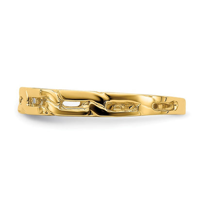 14K Yellow Gold Five Chain Link Band Ring