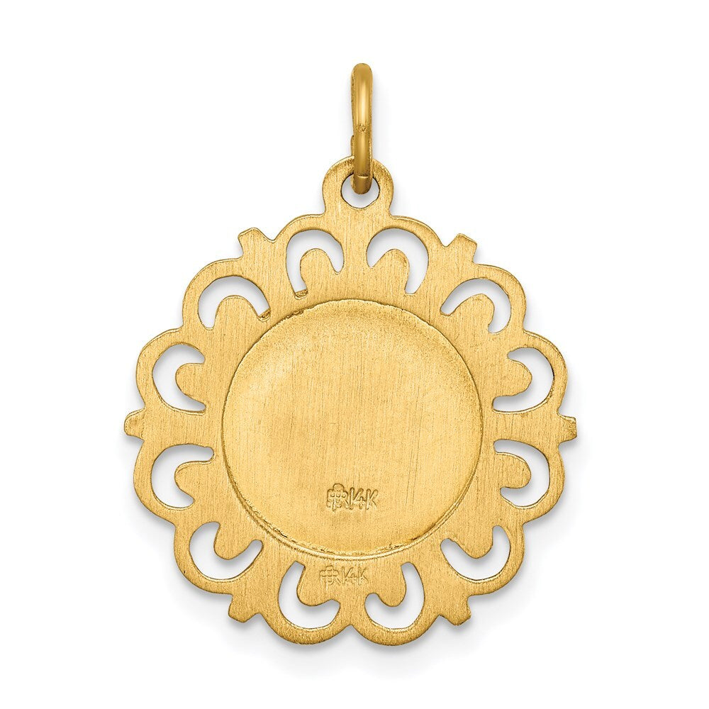 14k Yellow Gold Our Lady of Fatima Medal Pendant for Women