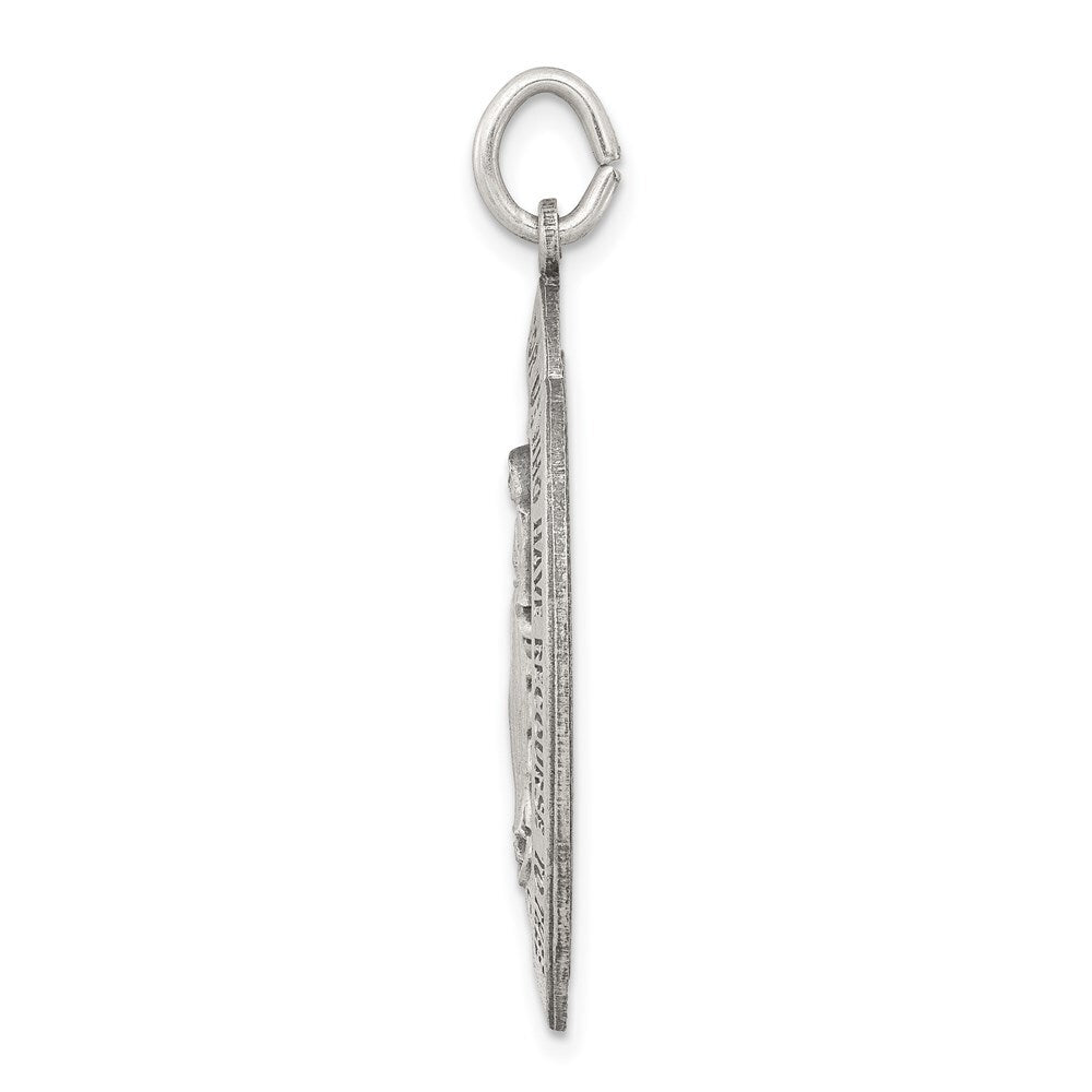 Sterling Silver Antiqued Miraculous Medal Pendant Holiday Gift for Women