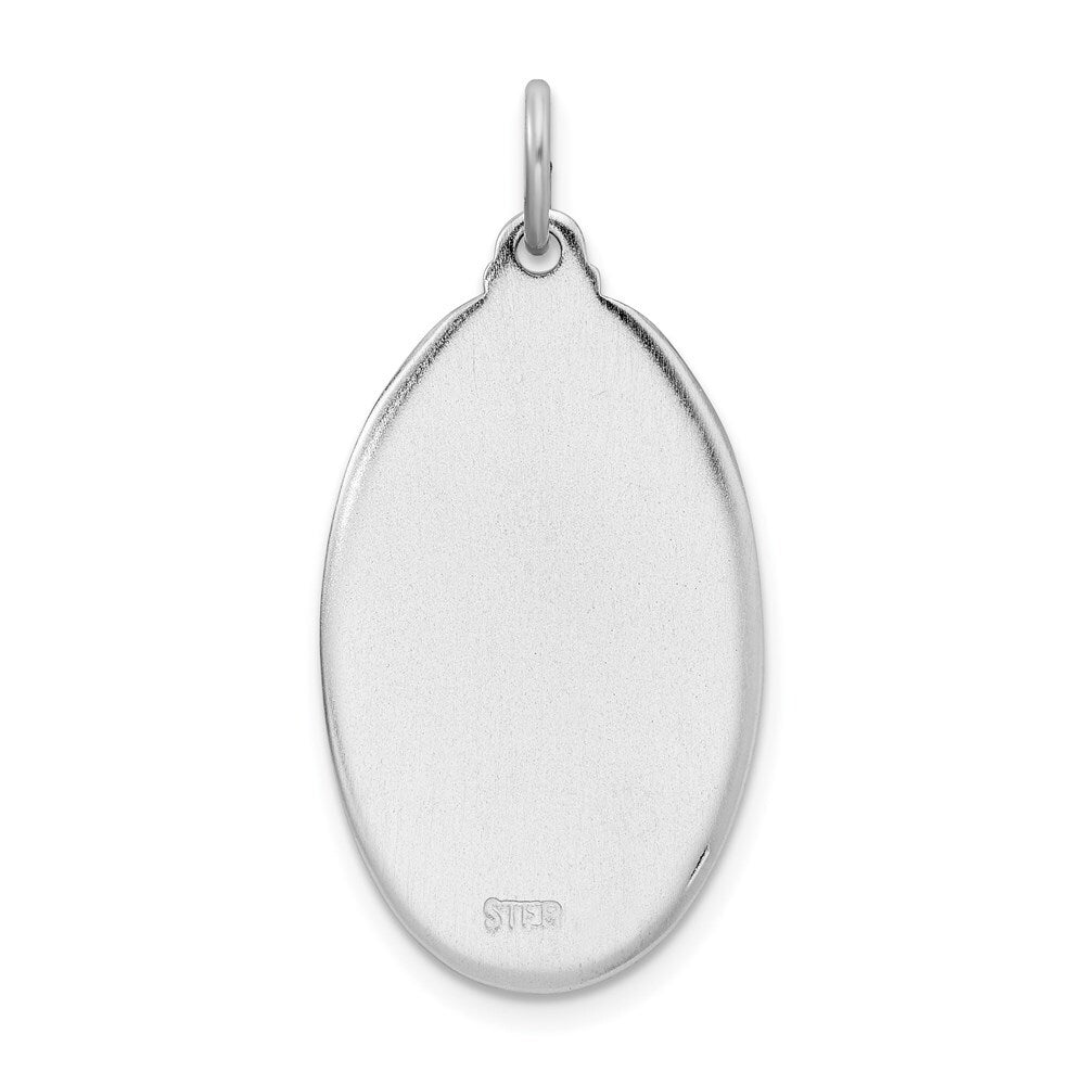Sterling Silver Rhodium-plated St. Christopher Medal Pendant