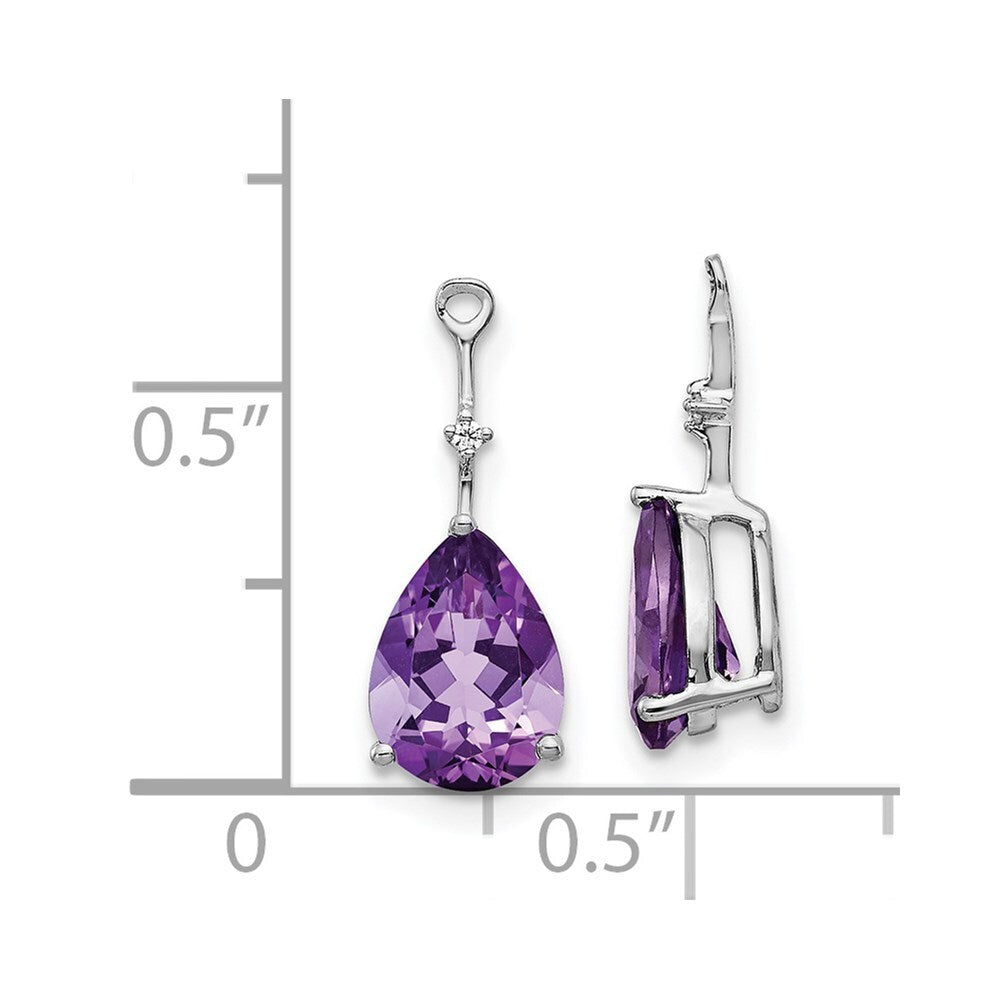 14k White Gold Diamond and Amethyst Earring Jackets Gift for Women