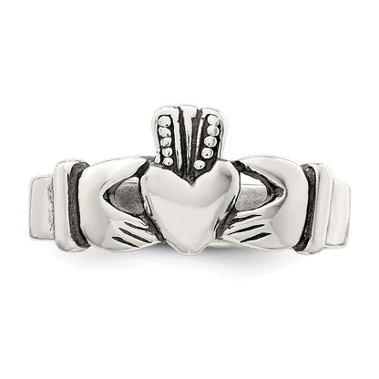 Sterling Silver Claddagh Design Ring Size 9