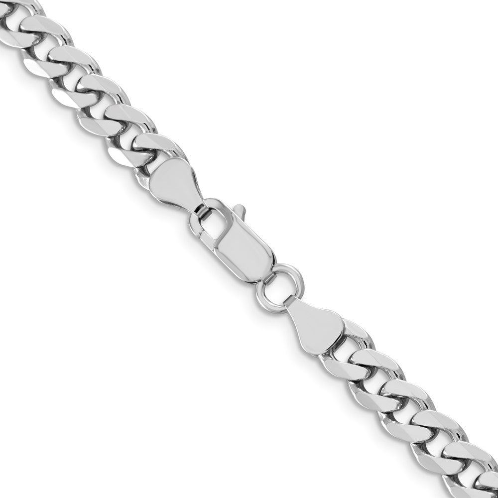 Sterling Silver Rhodium-plated 6.5mm Curb Chain Necklace